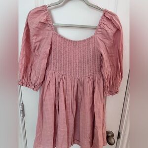 Pink Smocked Women's Top